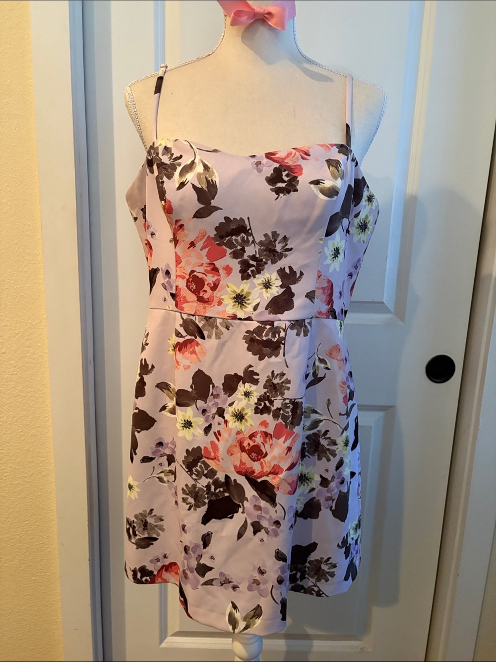 French Connection lavender Floral spaghetti strap, mini dress
